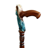 Praying Angel: Exquisite Artistry in Intricate Hand-Carved Cane Blue Painted Hand Carved Artisan - Tophatter Daily Deals
