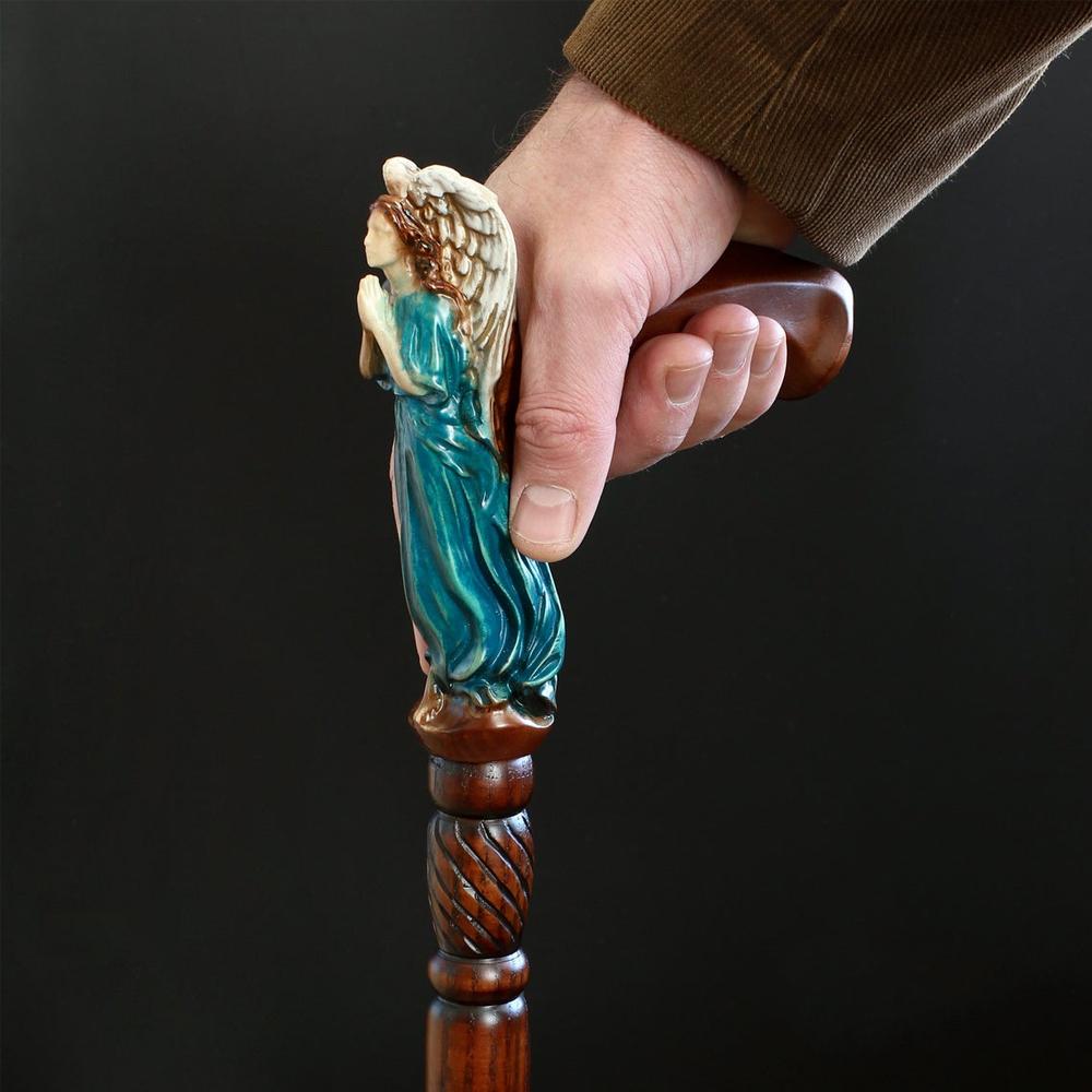 Praying Angel: Exquisite Artistry in Intricate Hand-Carved Cane Hand Carved Artisan - Tophatter Daily Deals