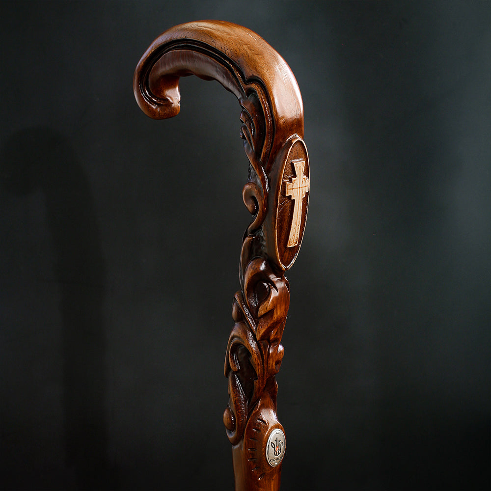 Pilgrim's Cane: Christian Cross Artisan Intricate Handcarved Hand Carved Artisan - Tophatter Daily Deals