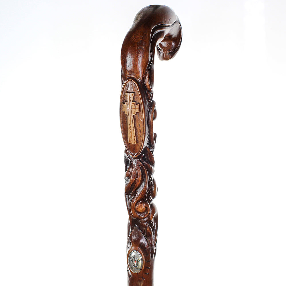 Pilgrim's Cane: Christian Cross Artisan Intricate Handcarved Hand Carved Artisan - Tophatter Daily Deals