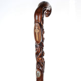 Pilgrim's Cane: Christian Cross Artisan Intricate Handcarved Hand Carved Artisan - Tophatter Daily Deals