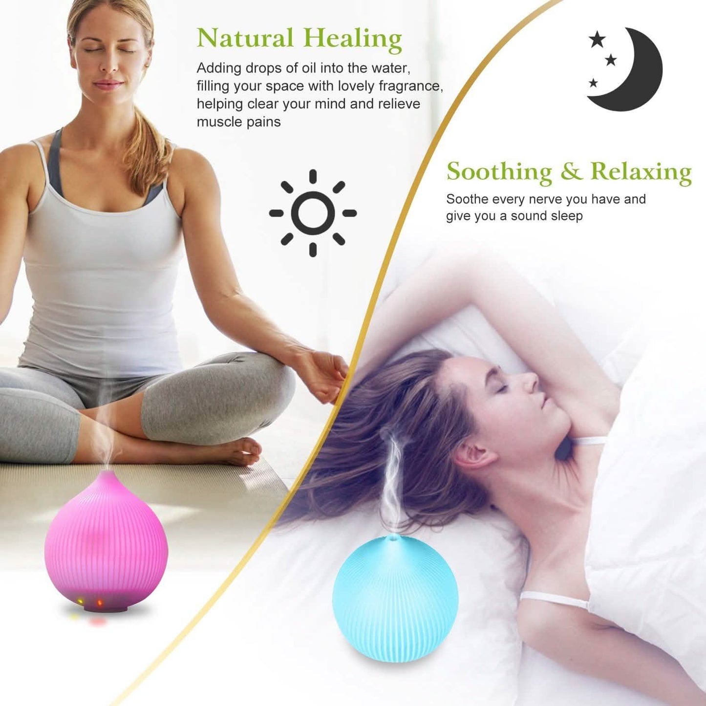 330ml Cool Mist Humidifier with 7 Color LED Lights Health & Wellness - Tophatter Daily Deals