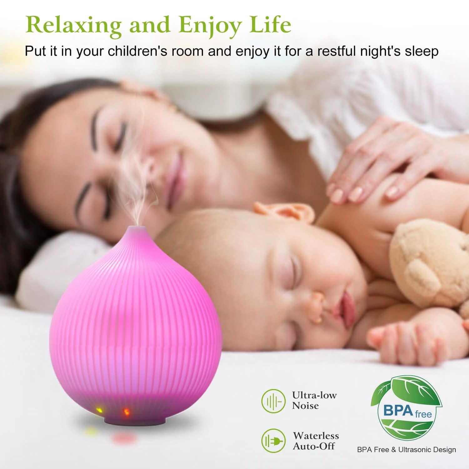 330ml Cool Mist Humidifier with 7 Color LED Lights Health & Wellness - Tophatter Daily Deals