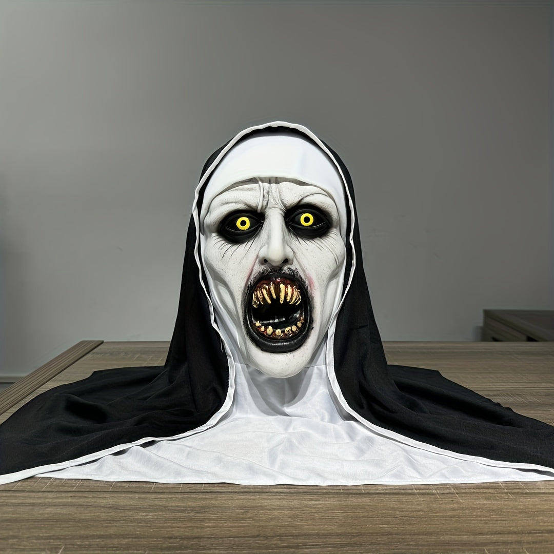 Synthetic Latex Spooky Nun Mask Halloween Costume Halloween - Tophatter Daily Deals