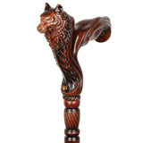 Wolf: Artisan Intricate Detail Hand-Carved Walking Cane Right Hand Hand Carved Artisan - Tophatter Daily Deals