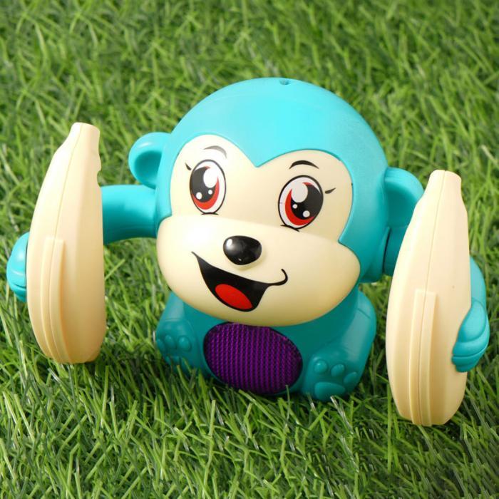 Baby Toys Electric Tumbling Monkey Light Music Puzzle Sound Tipping Monkey Kids Toys Early Educational Toys For Children Gifts Blue 0 - Tophatter Daily Deals