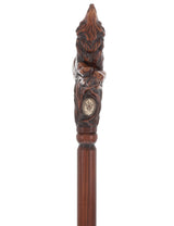 Howling Wolf Artisan Intricate Hand-Carved Walking Cane Hand Carved Artisan - Tophatter Daily Deals
