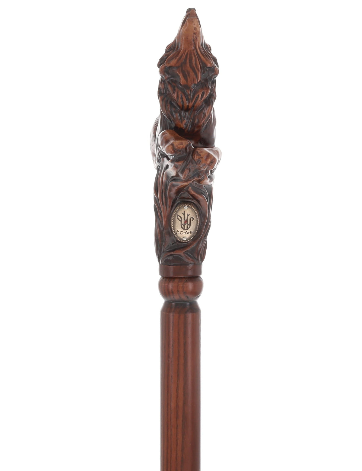 Howling Wolf Artisan Intricate Hand-Carved Walking Cane Hand Carved Artisan - Tophatter Daily Deals