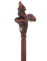Howling Wolf Artisan Intricate Hand-Carved Walking Cane Hand Carved Artisan - Tophatter Daily Deals