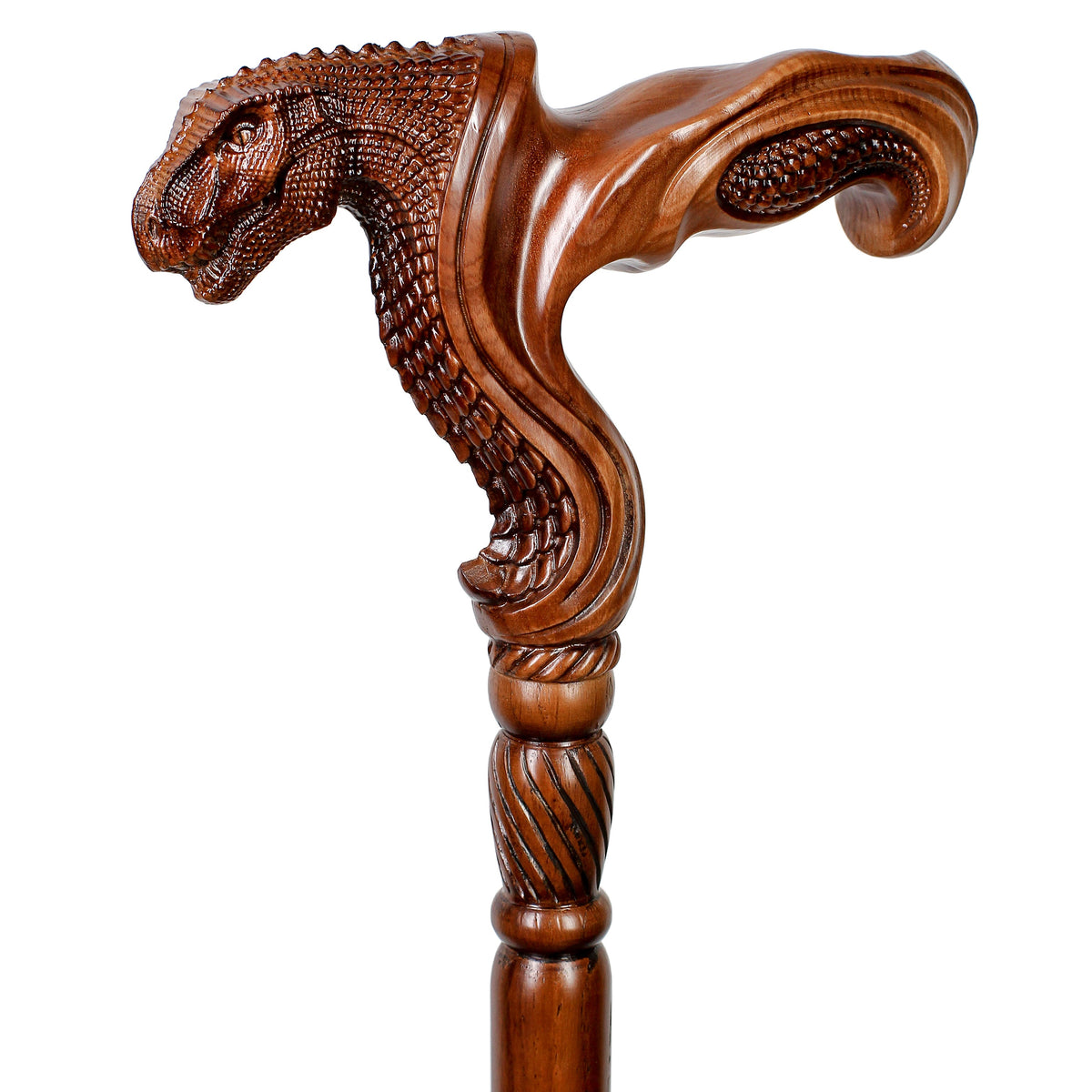T-Rex Dinosaur: Intricate Hand-Carved, Ergonomic Grip Cane Hand Carved Artisan - Tophatter Daily Deals