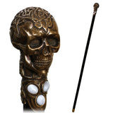 Skull Casted Bronze with Gems: Artisan Intricate Walking Cane Hand Carved Artisan - Tophatter Daily Deals