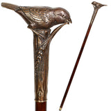 Sparrow Bird: Casted Bronze Artisan Intricate Walking Cane Hand Carved Artisan - Tophatter Daily Deals