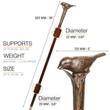 Sparrow Bird: Casted Bronze Artisan Intricate Walking Cane Hand Carved Artisan - Tophatter Daily Deals