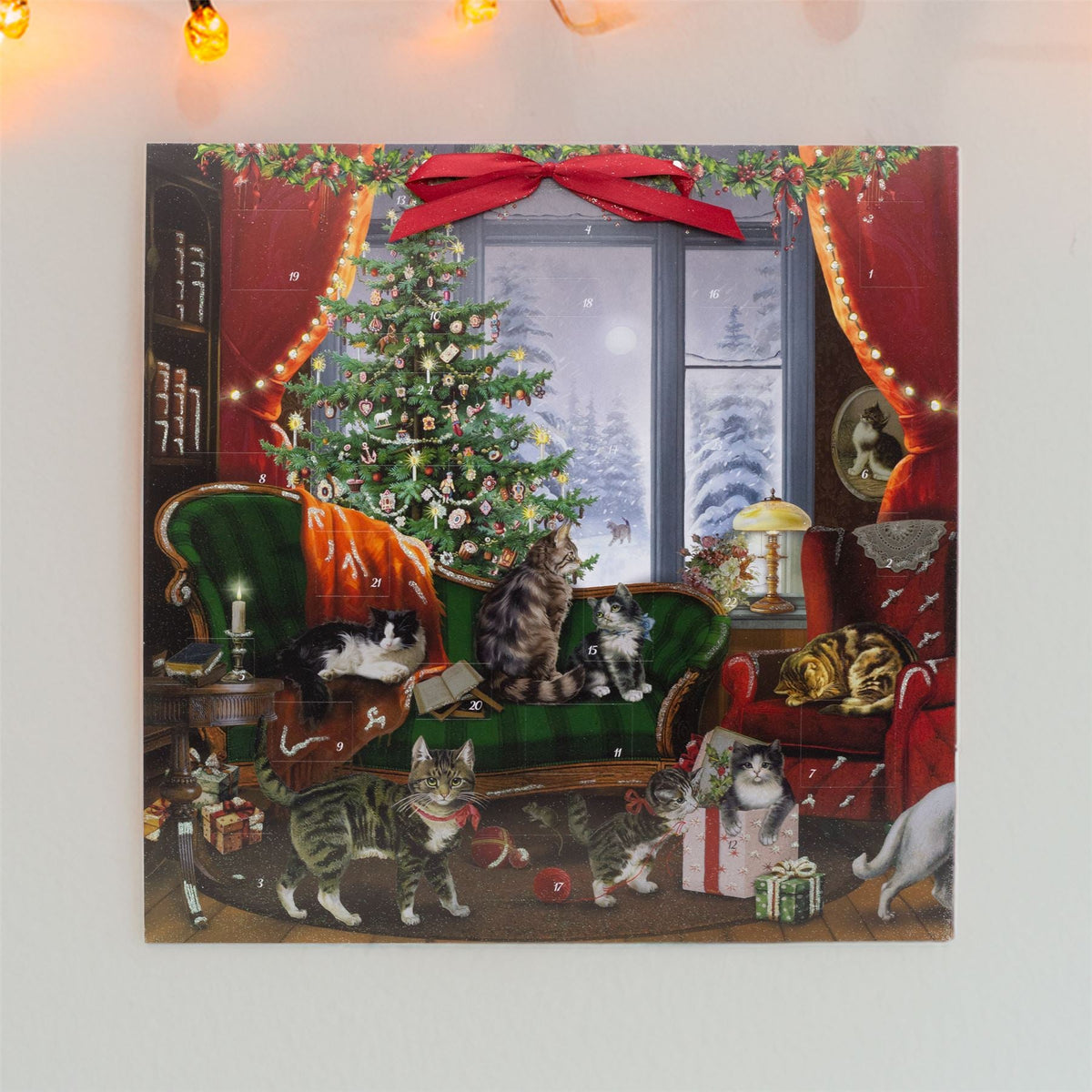 Cats at Christmas Advent Calendar | Advent Calendar with 24 Cat Scenes & Glitter Advent Calendar - Tophatter Daily Deals