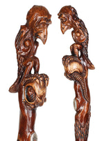 Sad Griffin Raven Bird Artisan Intricate Hand-Carved Walking Cane Hand Carved Artisan - Tophatter Daily Deals