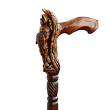 Archangel Michael Artisan Intricate Hand-Carved Walking Cane (Dark Wood) Hand Carved Artisan - Tophatter Daily Deals