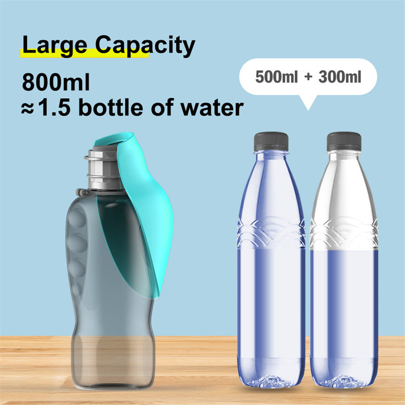 800ml Dogs Water Bottle Portable High Capacity Leakproof Pet Foldable Drinking Bowl Golden Retriever Outdoor Walking Supplies Pet Products 0 - Tophatter Daily Deals