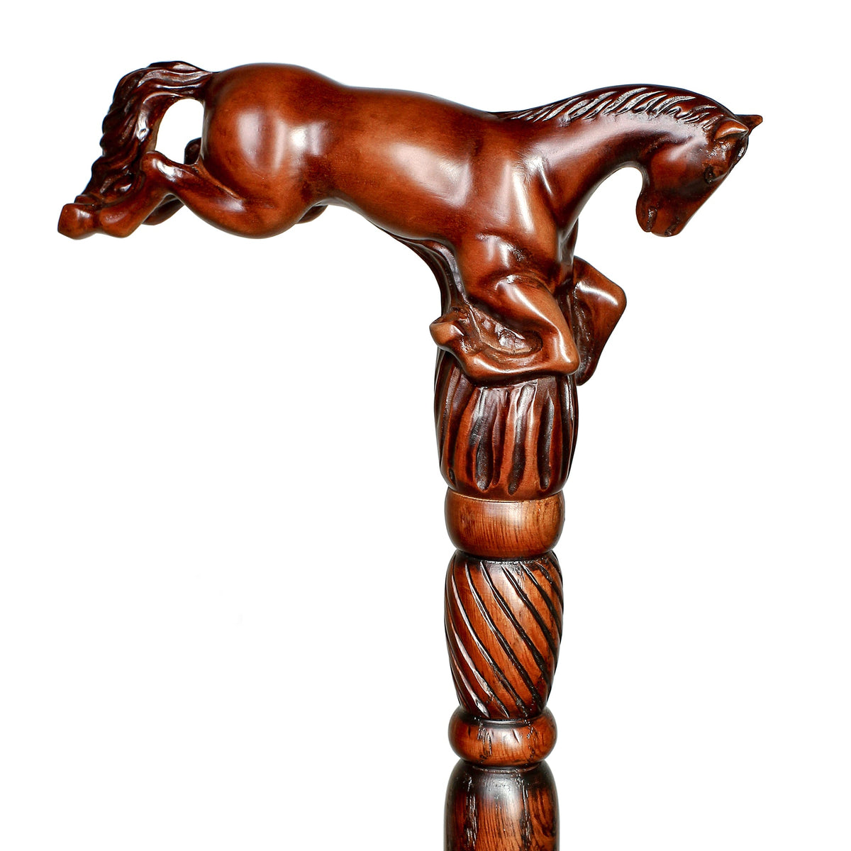 Horse Equestrian: Artisan Intricate Hand-Carved Walking Cane Hand Carved Artisan - Tophatter Daily Deals