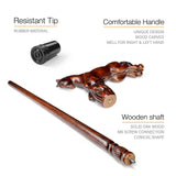 Horse Equestrian: Artisan Intricate Hand-Carved Walking Cane Hand Carved Artisan - Tophatter Daily Deals