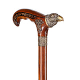 Raven Head Bronze & Wood Artisan Intricate Detail Design Cane Hand Carved Artisan - Tophatter Daily Deals