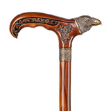 Raven Head Bronze & Wood Artisan Intricate Detail Design Cane Hand Carved Artisan - Tophatter Daily Deals