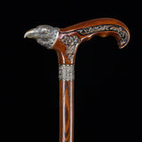 Raven Head Bronze & Wood Artisan Intricate Detail Design Cane Hand Carved Artisan - Tophatter Daily Deals