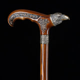Raven Head Bronze & Wood Artisan Intricate Detail Design Cane Hand Carved Artisan - Tophatter Daily Deals