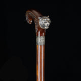 Tiger Head Bronze & Wood Artisan Intricate Detail Design Cane Hand Carved Artisan - Tophatter Daily Deals