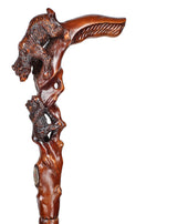 Mama Bear with Baby Bear: Artisan Intricate Hand-Carved Cane Hand Carved Artisan - Tophatter Daily Deals