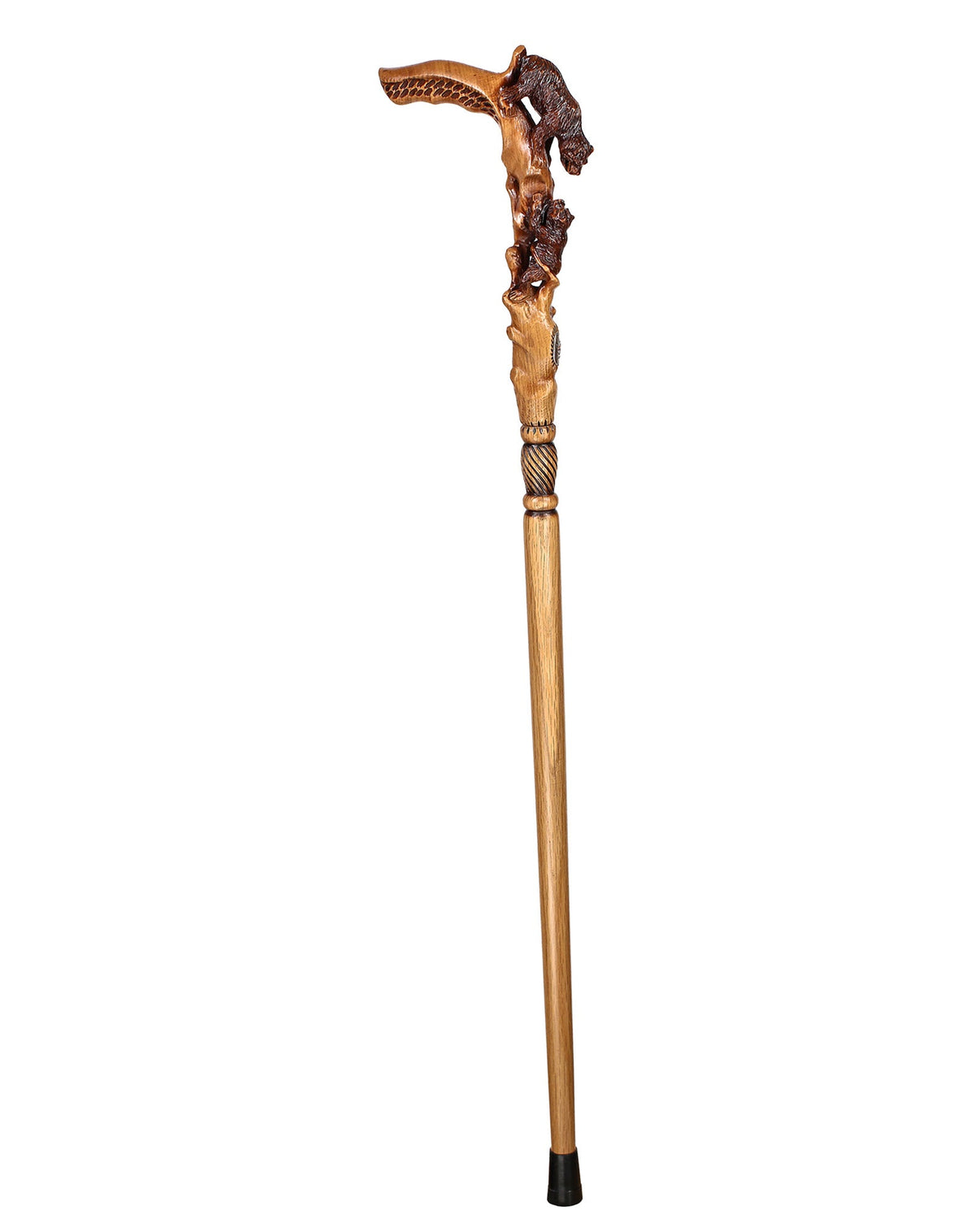Mama Bear with Baby Bear: Artisan Intricate Hand-Carved Cane Hand Carved Artisan - Tophatter Daily Deals