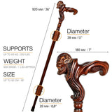 Viking Corsair: Artisan Intricate Hand-Carved Cane (Right Hand) Hand Carved Artisan - Tophatter Daily Deals