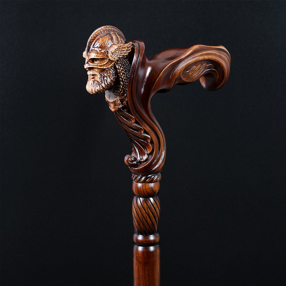 Viking Corsair: Artisan Intricate Hand-Carved Cane (Right Hand) Hand Carved Artisan - Tophatter Daily Deals