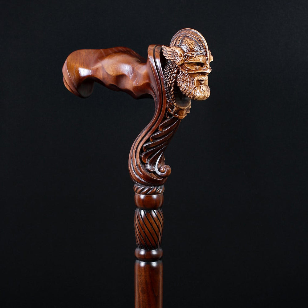 Viking Corsair: Artisan Intricate Hand-Carved Cane (Right Hand) Hand Carved Artisan - Tophatter Daily Deals
