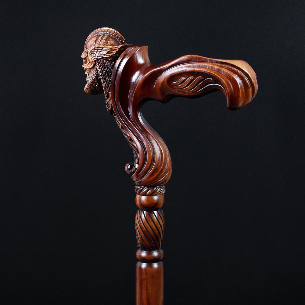 Viking Corsair: Artisan Intricate Hand-Carved Cane (Right Hand) Hand Carved Artisan - Tophatter Daily Deals