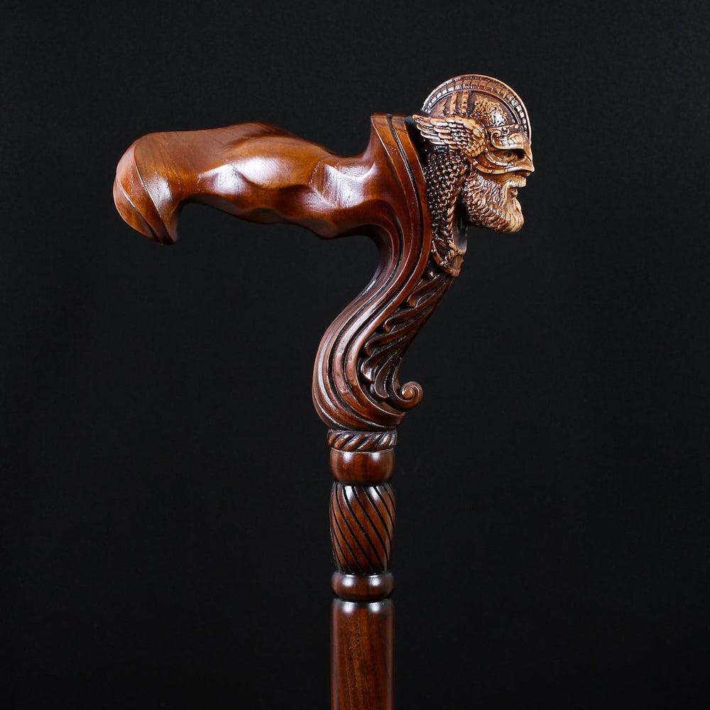 Viking Corsair: Artisan Intricate Hand-Carved Cane (Right Hand) Hand Carved Artisan - Tophatter Daily Deals