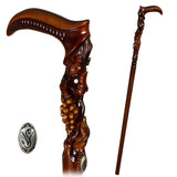 Vineyard Grape and Vines: Artisan Intricate Hand-Carved Cane Hand Carved Artisan - Tophatter Daily Deals