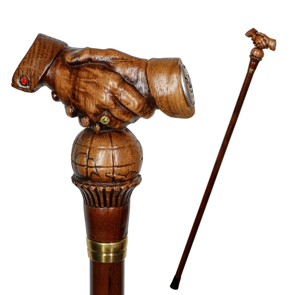 World Peace Artisan Intricate Handcarved Cane Hand Carved Artisan - Tophatter Daily Deals