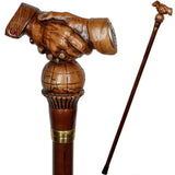 World Peace Artisan Intricate Handcarved Cane Hand Carved Artisan - Tophatter Daily Deals