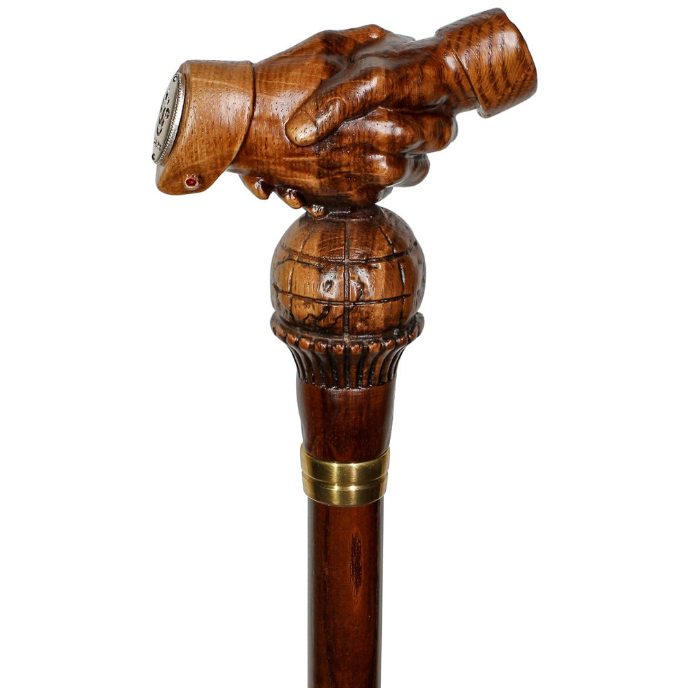 World Peace Artisan Intricate Handcarved Cane Hand Carved Artisan - Tophatter Daily Deals