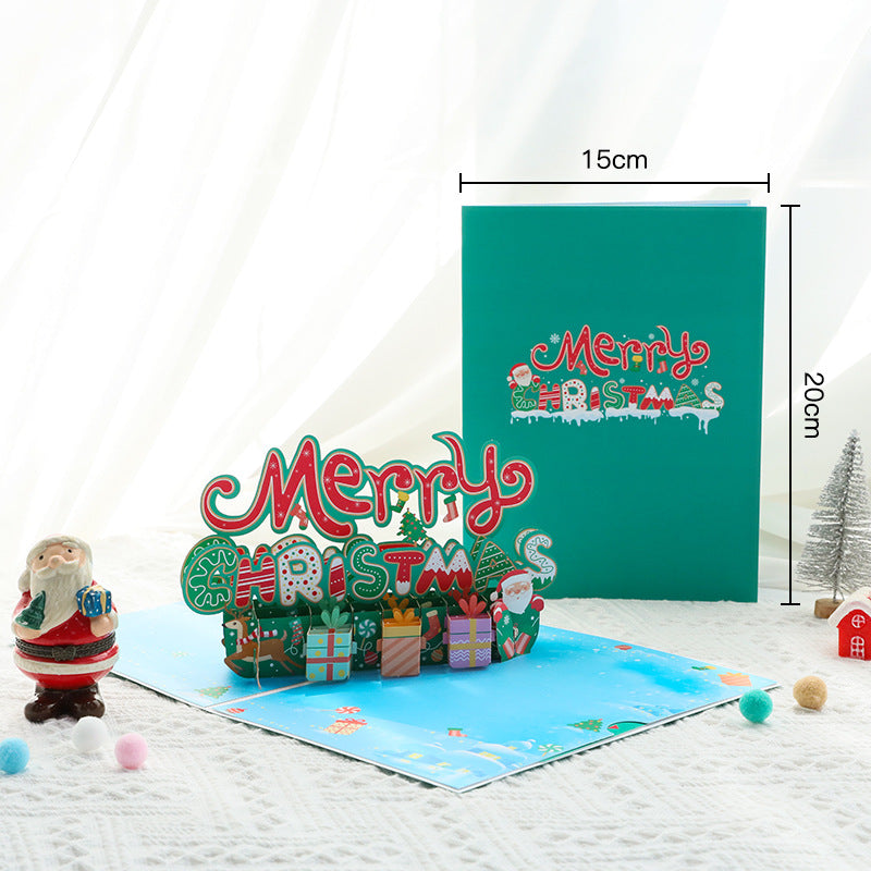 3d Christmas Greeting Card Stereo Christmas Tree Card Creative Christmas Letters 0 - Tophatter Daily Deals