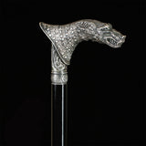 Wolf Victorian Style Silver Plated Artisan Intricate Handcarved Cane Hand Carved Artisan - Tophatter Daily Deals