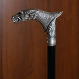 Wolf Victorian Style Silver Plated Artisan Intricate Handcarved Cane Hand Carved Artisan - Tophatter Daily Deals