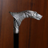 Wolf Victorian Style Silver Plated Artisan Intricate Handcarved Cane Hand Carved Artisan - Tophatter Daily Deals