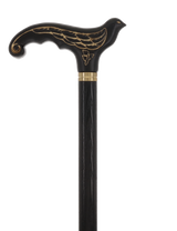 Swallow Bird Black: Artisan Intricate Detail Handcarved Cane Hand Carved Artisan - Tophatter Daily Deals