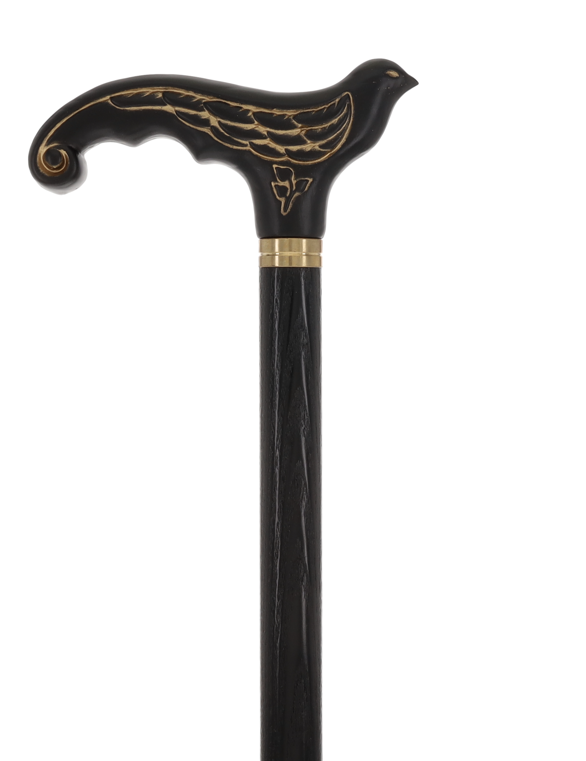 Swallow Bird Black: Artisan Intricate Detail Handcarved Cane Hand Carved Artisan - Tophatter Daily Deals