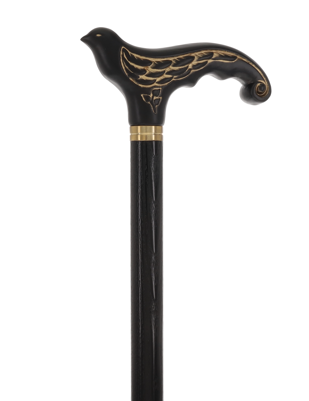 Swallow Bird Black: Artisan Intricate Detail Handcarved Cane Hand Carved Artisan - Tophatter Daily Deals