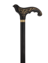 Swallow Bird Black: Artisan Intricate Detail Handcarved Cane Hand Carved Artisan - Tophatter Daily Deals