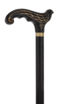 Swallow Bird Black: Artisan Intricate Detail Handcarved Cane Hand Carved Artisan - Tophatter Daily Deals