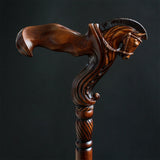 Horse Ergonomic: Intricate Handcarved Cane (Right Hand) Hand Carved Artisan - Tophatter Daily Deals