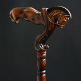 Horse Ergonomic: Intricate Handcarved Cane (Right Hand) Hand Carved Artisan - Tophatter Daily Deals